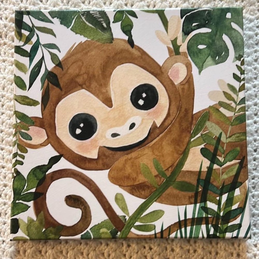 Cute Monkey Canvas Art